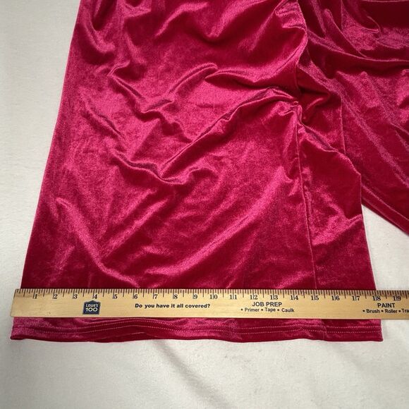 Velvet Jumpsuit Overall Wide Leg With Pockets Fuchsia Baggy Romper - Picture 7 of 8